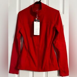 QUEENIEKE Women’s Running Jacket Track Full Zip Up Yoga Top Red Size: M NEW